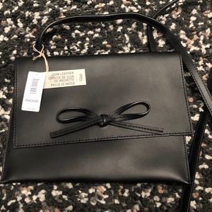 Gap Black Leather Bow Shoulder Bag